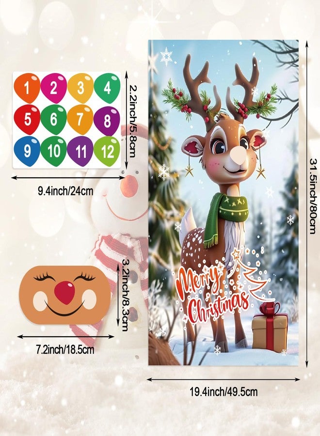 JOFONY Christmas Series Pin The Nose On The Reindeer,Classic Game for Kids and Adults in Christmas Party Home Family Gathering Theme Party - Image 3